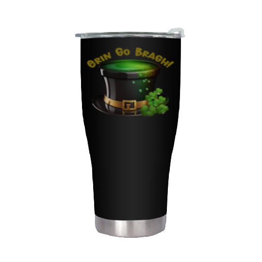 Get Lucky with this 'Erin go Bragh' Top Hat Design Stainless Steel Tumblers
