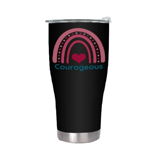 Courageous Viva Magenta Boho Rainbow Stainless Steel Tumblers
