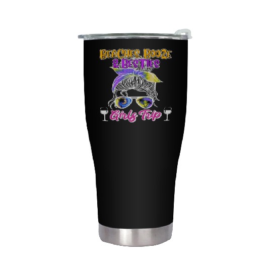 Beaches Booze Besties Girls Trip Spring Break Stainless Steel Tumblers
