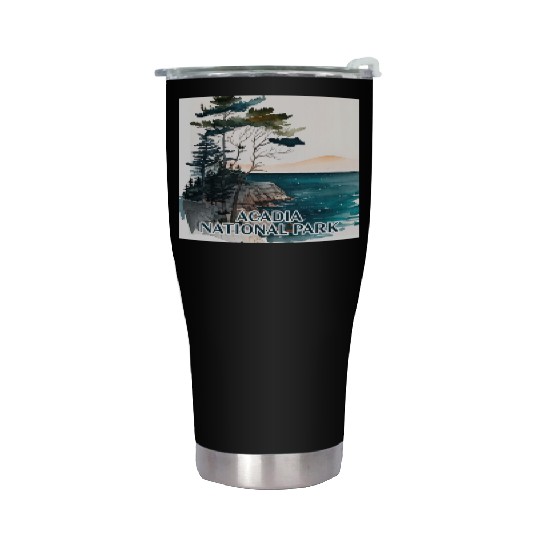 Acadia National Park Watercolor Stainless Steel Tumblers