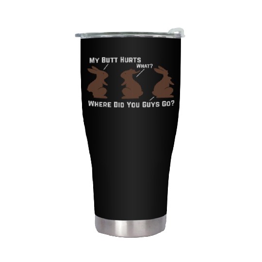 Happy Easter Motif Easter Eggs Funny Easter Bunny Stainless Steel Tumblers