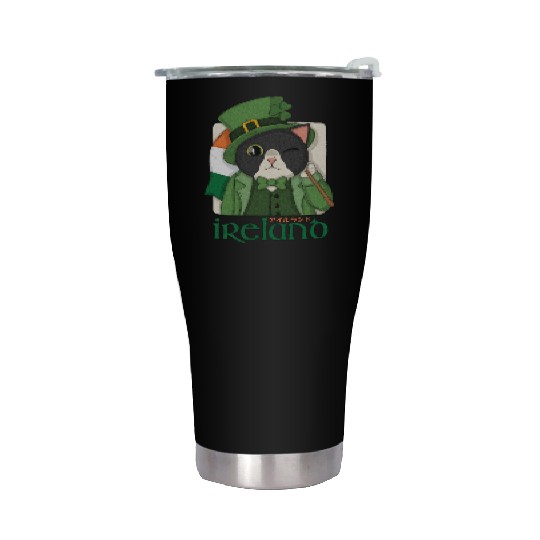 Ireland Tuxedo Cat Stainless Steel Tumblers
