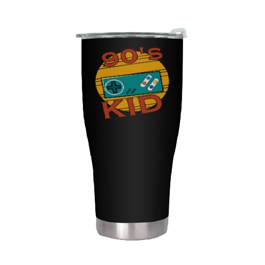 90s 90s gamer kid retro gambling saying Stainless Steel Tumblers