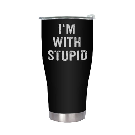 I'm With Stupid Couple Best Friend Part 1 Matching Stainless Steel Tumblers