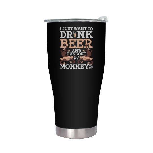 Ape Chimpanzee Funny Silly Stainless Steel Tumblers