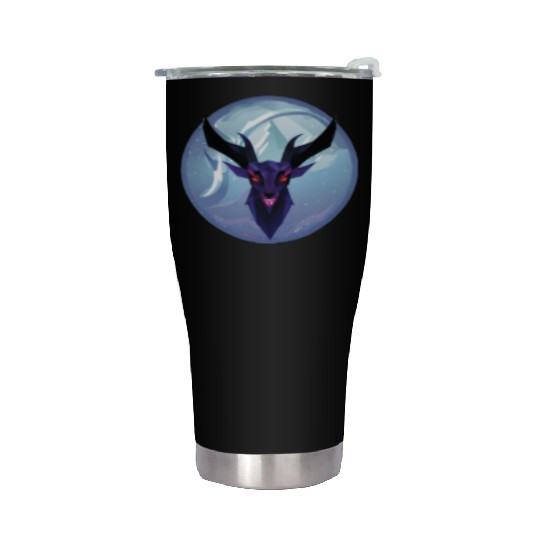 Gothic Deer Goat Red Eyes Stainless Steel Tumblers