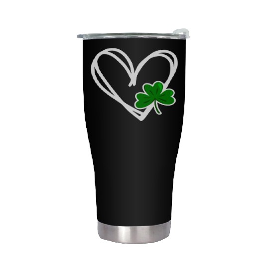 Heart St Patricks Day Shamrock Irish Toddler Baby Stainless Steel Tumblers