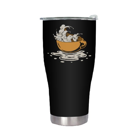 Japanese Big Wave Coffee Drinker Kanagawa Coffee Stainless Steel Tumblers