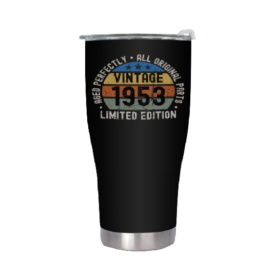 70th Birthday Vintage 1953 Stainless Steel Tumblers