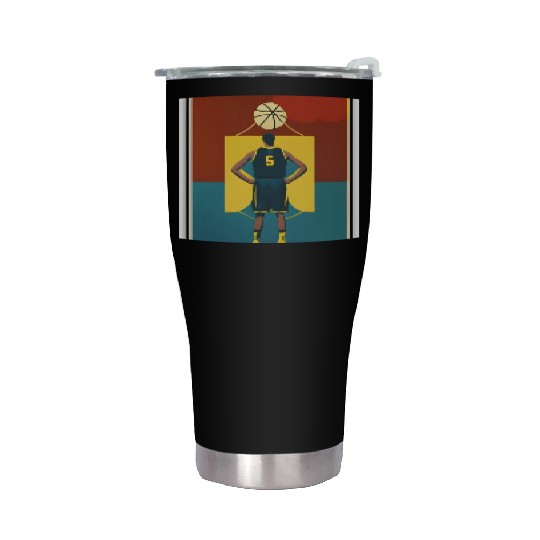 January Febrary Basketball April Stainless Steel Tumblers