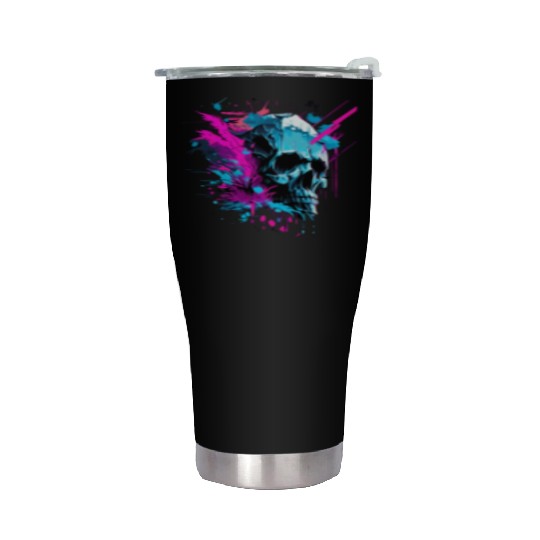 Vaporwave Skull Retro Gothic Punk Urban Streetwear Stainless Steel Tumblers