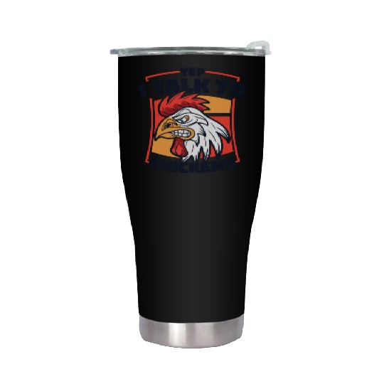Yep I Talk To Chickens Agriculture Rancher Farmer Stainless Steel Tumblers