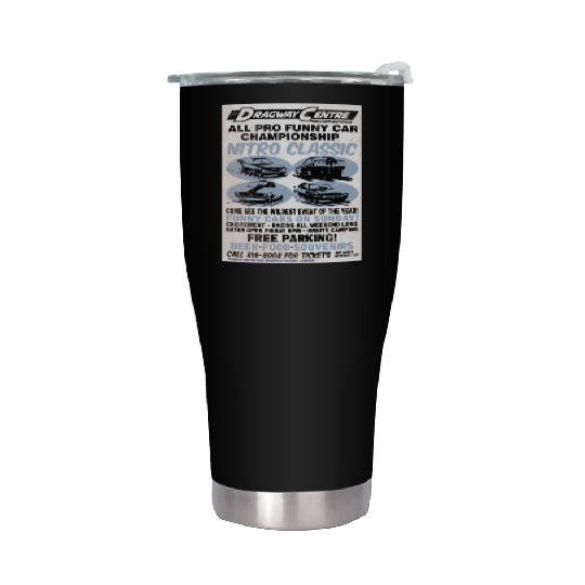 Vintage Hot Rod Classic Drag Racing Poster Stainless Steel Tumblers