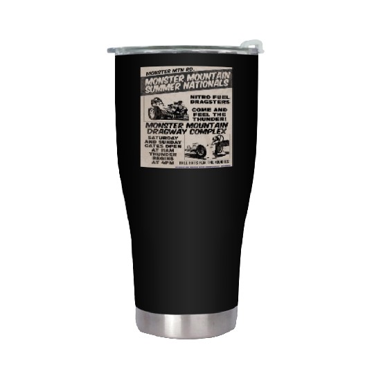 Vintage Hot Rod Classic Drag Racing Poster Stainless Steel Tumblers