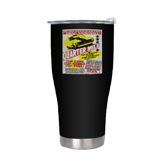 Vintage Hot Rod Classic Drag Racing Poster Stainless Steel Tumblers