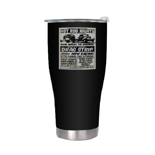 Vintage Hot Rod Classic Drag Racing Poster #9 Stainless Steel Tumblers