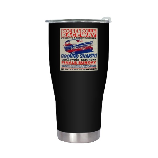 Vintage Hot Rod Classic Drag Racing Poster Stainless Steel Tumblers
