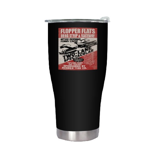 Vintage Hot Rod Classic Drag Racing Poster Stainless Steel Tumblers