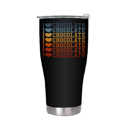 I Love Chocolate Retro Vintage Stainless Steel Tumblers