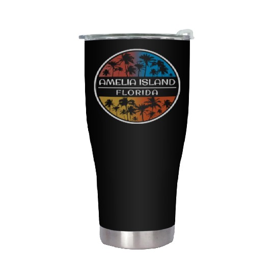 Amelia Beach Florida Stylish Vacation Souvenir Stainless Steel Tumblers