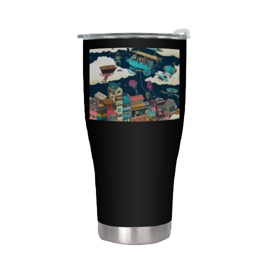 Paradise Cartoon Imagination Dream City Stainless Steel Tumblers