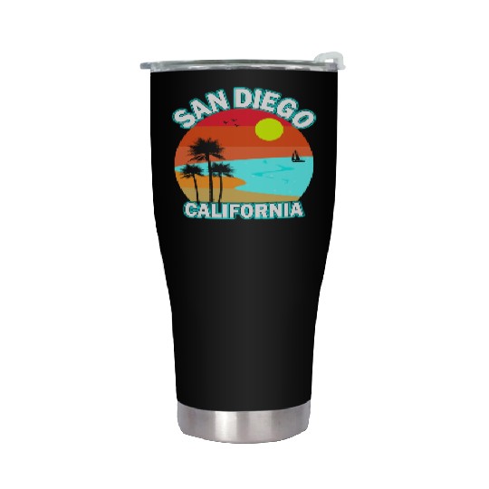 San Diego California Vintage Christmas Sailors Stainless Steel Tumblers