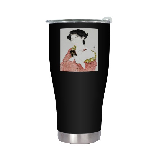 Japanese Woman Geisha Japan Vintage art Stainless Steel Tumblers