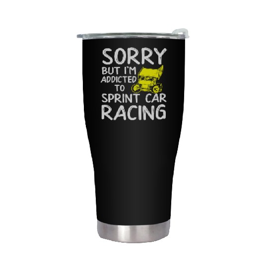 Sprint Car Racing, sprint car, dirt track racers Stainless Steel Tumblers