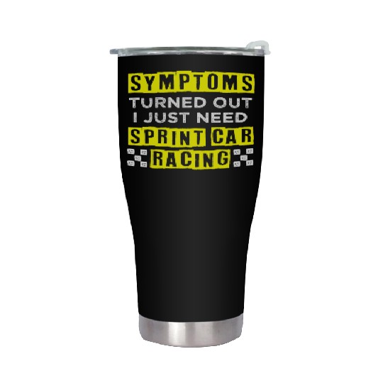 Sprint Car Racing, sprint car, dirt track racers Stainless Steel Tumblers