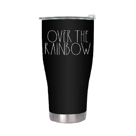 Over the Rainbow White Rae Dunn Inspired Decor Stainless Steel Tumblers