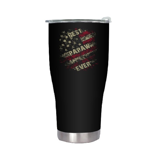 Grandpa US Flag Best Papaw Ever Fathers Day Stainless Steel Tumblers