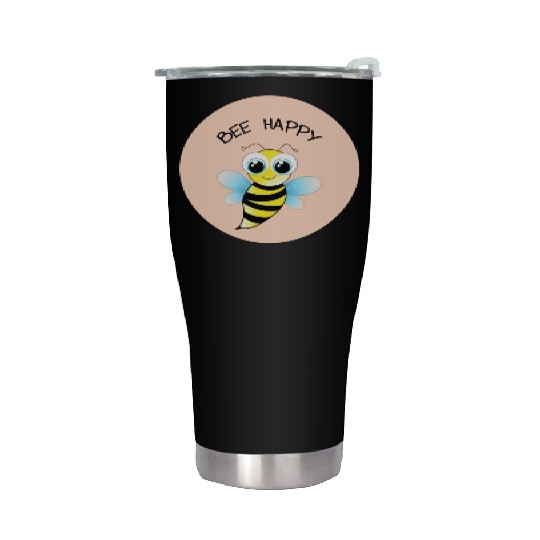 BEE HAPPY - MENTAL HEALTH STICKER Stainless Steel Tumblers