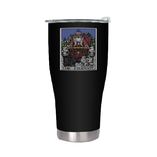 Santa Claus in The Chariot Tarot Card Stainless Steel Tumblers