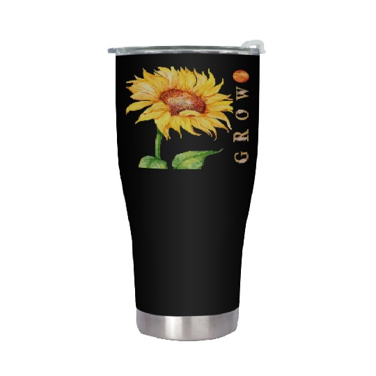 Natural Growth of Sunflower Lovers, Summer Spring Stainless Steel Tumblers