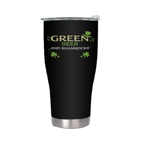 Green beer and shamrocks Stainless Steel Tumblers