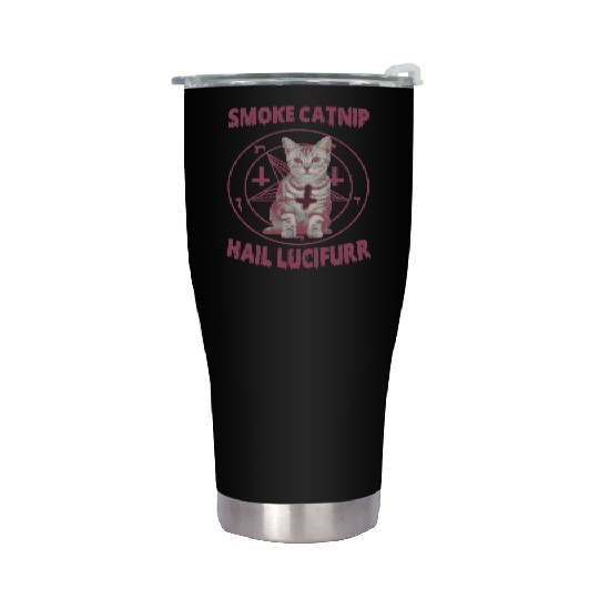 Smoke Catnip Hail Lucifurr Stainless Steel Tumblers