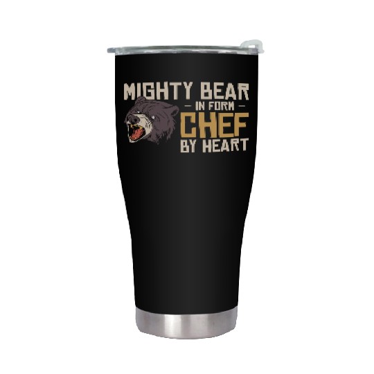 Chef Beast Animal Lover Bear Cooking Meals Stainless Steel Tumblers