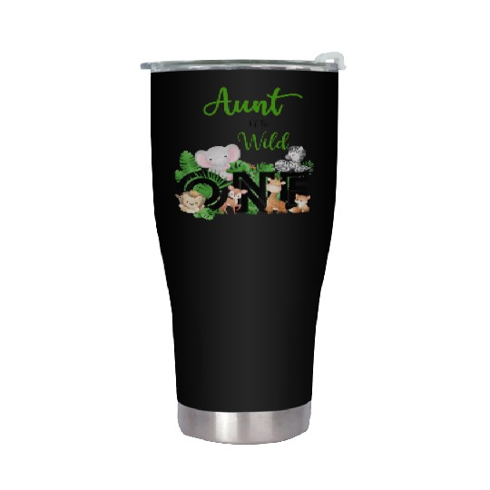 Aunt of The Wild One Zoo 39 s Happy Birthday Stainless Steel Tumblers