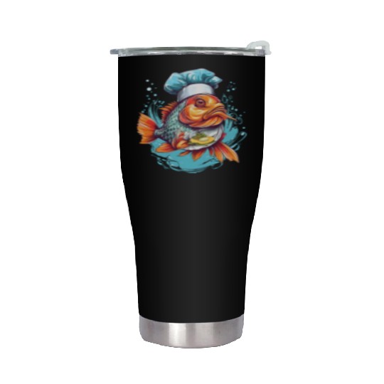 Awesome Culinary Fish Chef Cooking Kitchen Humor Stainless Steel Tumblers