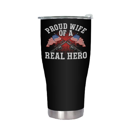 Soldier proud wife of real hero military army Stainless Steel Tumblers