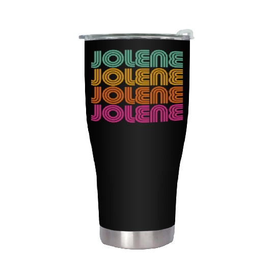 Jolene Retro Vintage 70s 80s Rainbow Pink Song Sun Stainless Steel Tumblers