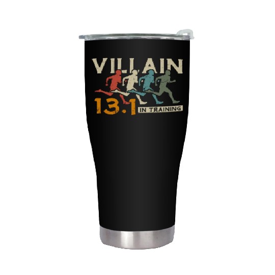 Half Marathon Villain In Training 13.1 Retro Race Stainless Steel Tumblers