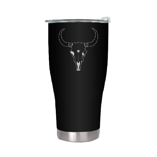 Cattle Skull Cow Skull Rodeo Western Skeleton Stainless Steel Tumblers