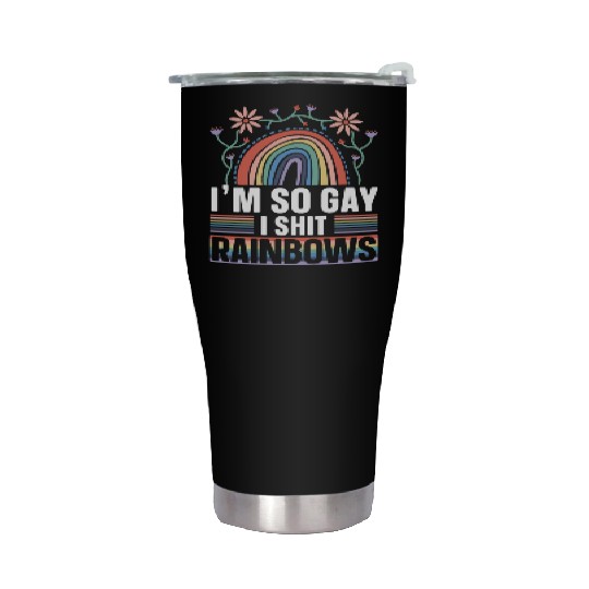 Gay Rights Rainbow Pride Month LGBTQ Gay Pride Stainless Steel Tumblers
