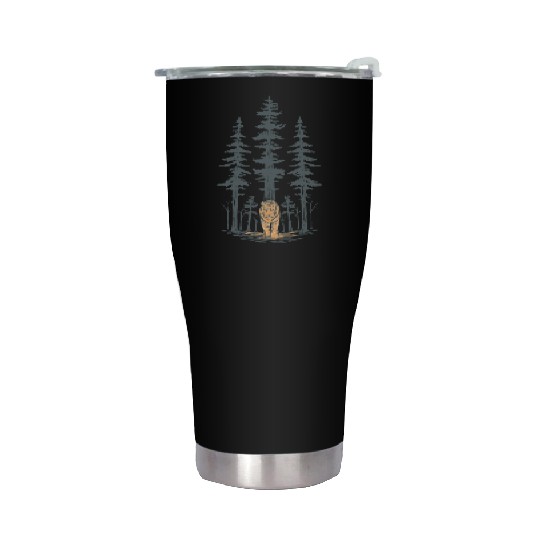 Tiger in the Woods Stainless Steel Tumblers