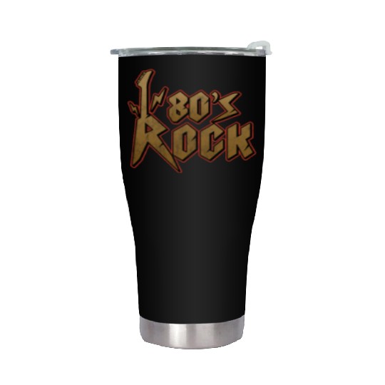 80s Rock Music Genre Eighties Vibe Retro Musician Stainless Steel Tumblers