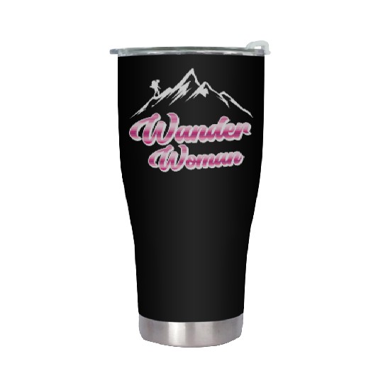 Wanderwoman Hiker Mountaineer Wanderlust Stainless Steel Tumblers