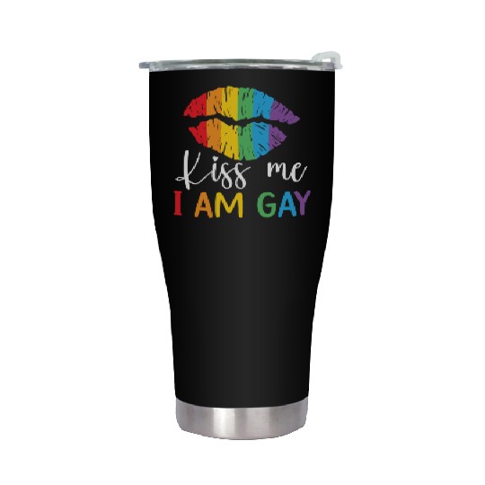 Gay Rights Rainbow Pride LGBTQ Gay Pride Parade Stainless Steel Tumblers