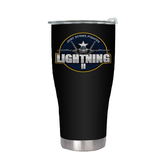 F35 Lightning 2 Patch Small logo red Stainless Steel Tumblers