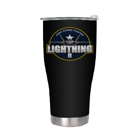 F35 Lightning 2 Patch Small logo red Stainless Steel Tumblers